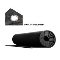 Yoga Mat - Black 6mm Thick - Eyelets